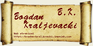 Bogdan Kraljevački vizit kartica